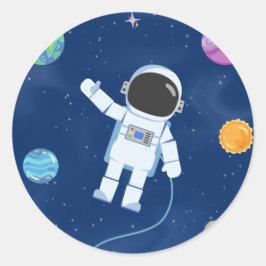 Space Party Collectie! Ronde Sticker