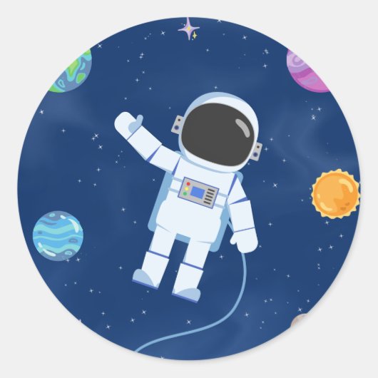 Space Party Collectie! Ronde Sticker (Voorkant)