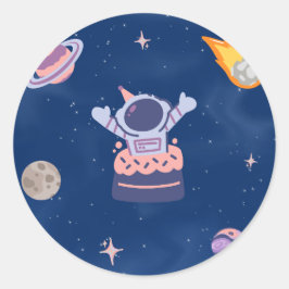 Space Party Collectie! Ronde Sticker