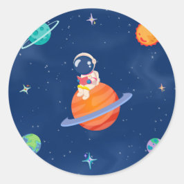 Space Party Collectie! Ronde Sticker