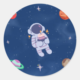 Space Party Collectie! Ronde Sticker
