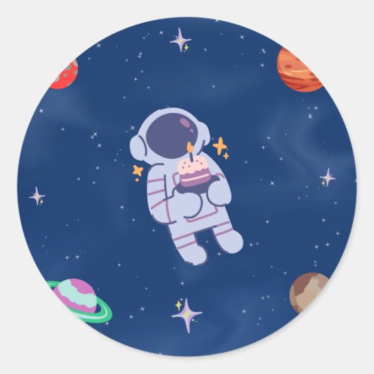 Space Party Collectie! Ronde Sticker (Voorkant)