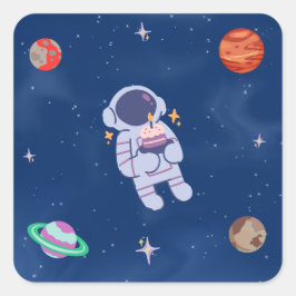Space Party Collectie! Vierkante Sticker