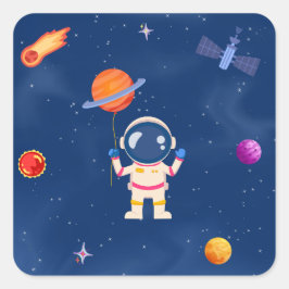 Space Party Collectie! Vierkante Sticker