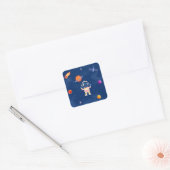 Space Party Collectie! Vierkante Sticker (Envelop)