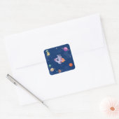Space Party Collectie! Vierkante Sticker (Envelop)