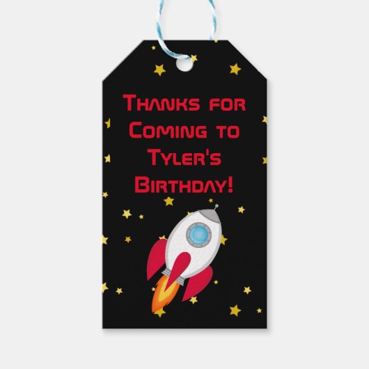 Space Party Favor Label Cadeaulabel (Voorkant)
