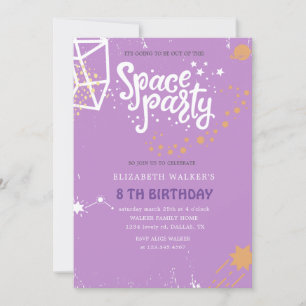 Space Party Geboorte Uitnodiging