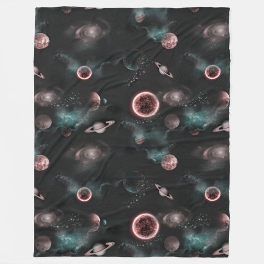 Space Pattern Fleece Blanket Deken (Voorkant)