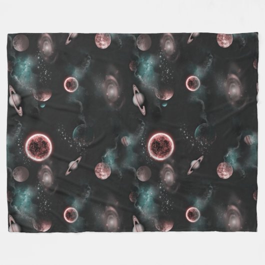 Space Pattern Fleece Blanket Deken (Voorkant (Horizontaal))