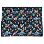 Space Pattern Gift Bag Groot Cadeauzakje (Voorkant)