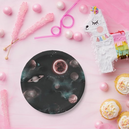 Space Pattern  Papieren Bordje (Feest)