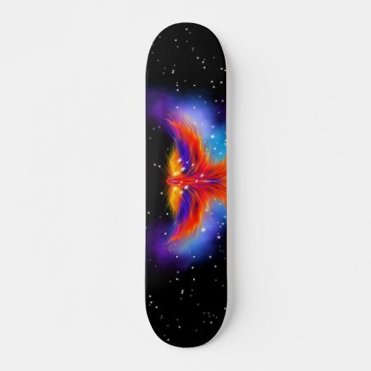 Space Phoenix Nebula Black Starlight Sky Skateboard (Voorkant)