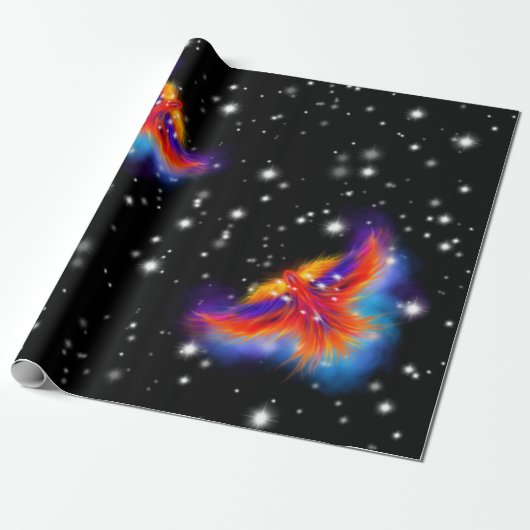Space Phoenix Nebula Cadeaupapier (Uitgerold)