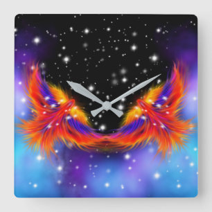 Space Phoenix Nebula Vierkante Klok