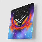 Space Phoenix Nebula Vierkante Klok (Hoek)
