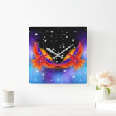 Space Phoenix Nebula Vierkante Klok (Huis)