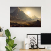 Space Planet Landscape Digital Art Poster #030 (Bureau à domicile)