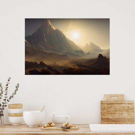 Space Planet Landscape Digital Art Poster #030 (Cuisine)