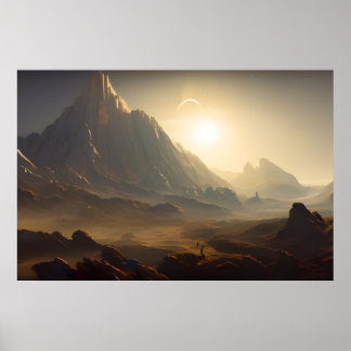Space Planet Landscape Digital Art Poster #030