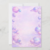 Space Planet Rainbow Birthday Party  Kaart (Achterkant)
