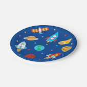 Space Planets Sterren Galaxy blauw Papieren Bordje (Gekanteld)