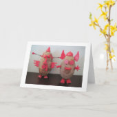 Space Potato Couple Blank Wenskaart Kaart (Gele Bloem)