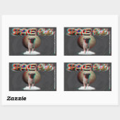 Space Pug 3D Rechthoekige Sticker (Vel)