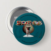 Space Pug 3D Ronde Button 7,6 Cm (Voorkant /achterkant)