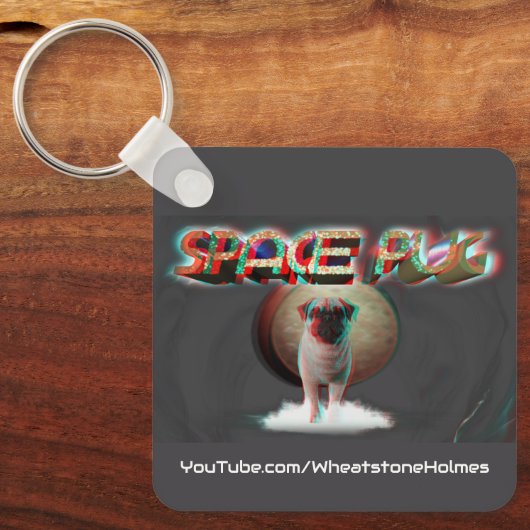 Space Pug 3D Sleutelhanger (Voorkant)