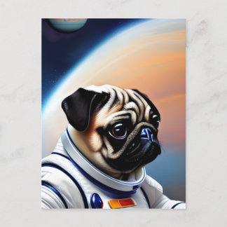 Space Pug Briefkaart