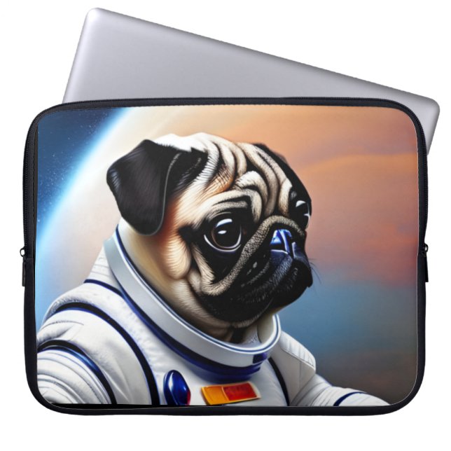 Space Pug Laptop Sleeve (Voorkant)