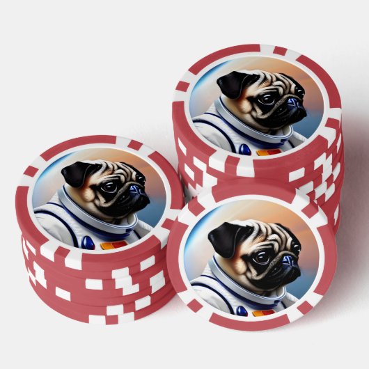 Space Pug Poker Chips (Opstapeling)