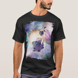 Space Pug Riding Guinea Pig Premium T-shirt