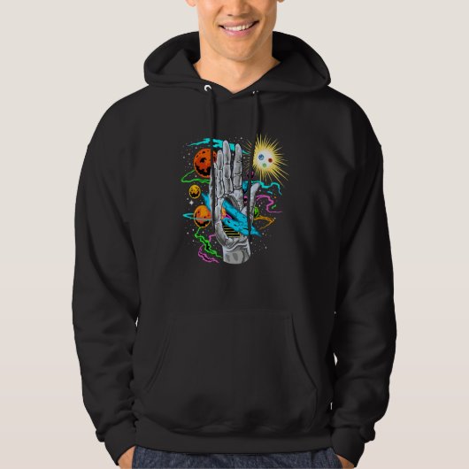 Space Push Through   Galaxy In Solar System Hoodie (Voorkant)