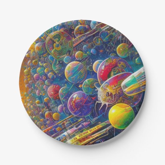 Space Race papier borden Papieren Bordje (Voorkant)