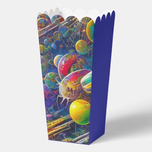 Space Race popcorn dozen Bedankdoosjes (Voorkant)