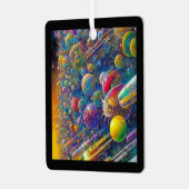 Space Race square metal ornament (Voorkant links)