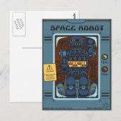 Space Robot Box Speelgoed Briefkaart (Voorkant / Achterkant)