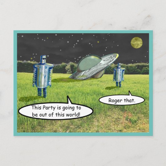 SPACE ROBOTS FUNNY door Jetpackcorps Briefkaart (Voorkant)