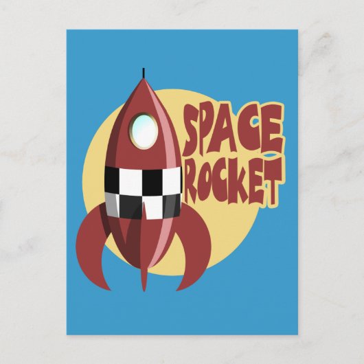 Space Rocket Briefkaart (Voorkant)
