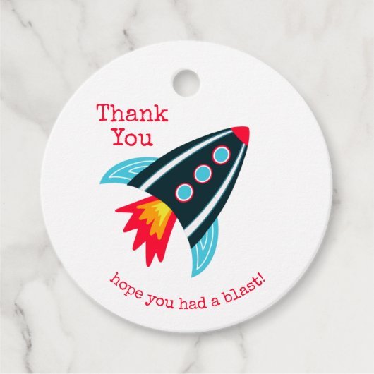 Space Rocket Dank je wel Bedankjes Labels (Voorkant)