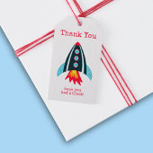 Space Rocket Dank u hartelijk dank Cadeaulabel