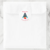 Space Rocket Dank u hartelijk dank Ronde Sticker (Tas)