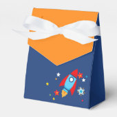 Space Rocket Navy & Orange Ballotins cadeaux (Verso)