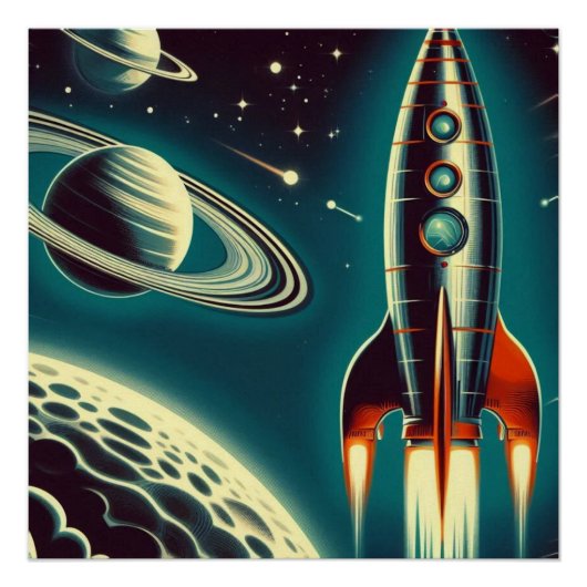 Space Rocket Perfect Poster (Voorkant)