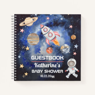 Space Rocket Planètes Baby shower Livre d'or