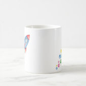 Space Rocket Schattige Fun Gift gepersonaliseerd m Koffiemok (Center)