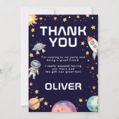 Space Rocket Ship Anniversaire Carte de remercieme (Devant)