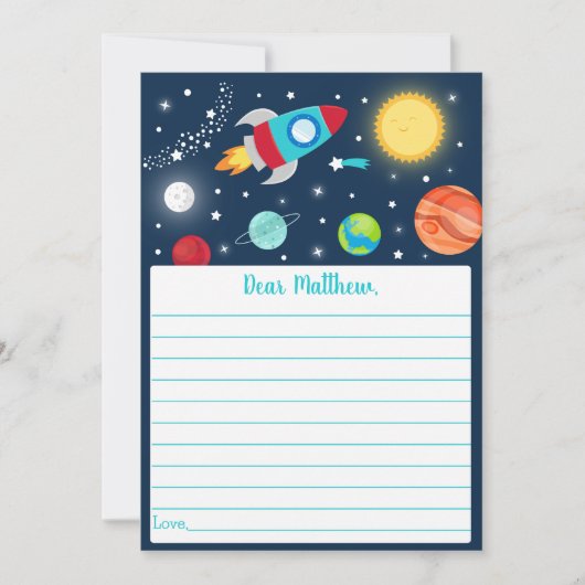 Space Rocket Ship Anniversaire Heure Capsule Carte (Devant)